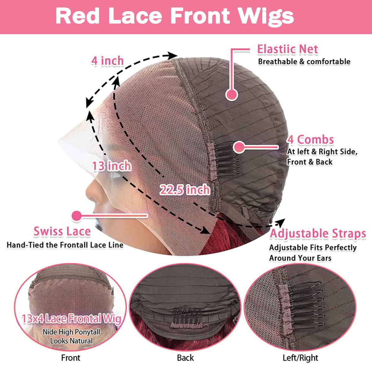 METDIO burgundy wig close-up shows soft texture and smooth body wave.