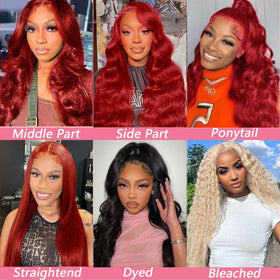 METDIO 13x6 HD lace front wig showing realistic parting for versatile looks