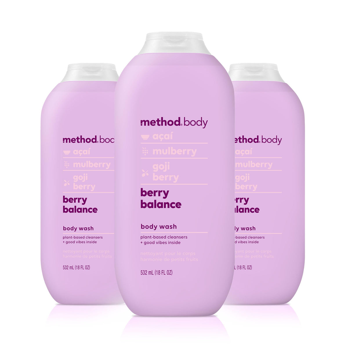 Method Berry Balance body wash bottle with berry blend for a refreshing cleanse