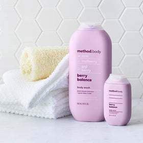 Method Berry Balance lather close-up highlighting rich foam and scent