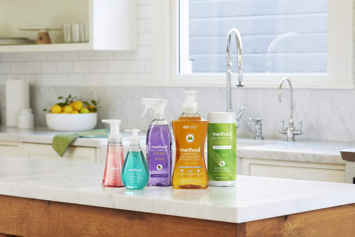 Method Berry Balance 3-pack packaging on shelf signaling value and eco-friendly design