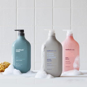 Front label close-up shows paraben-free and phthalate-free formula.