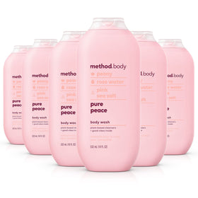 Method Pure Peace bottle with peony and rose water hydrates skin
