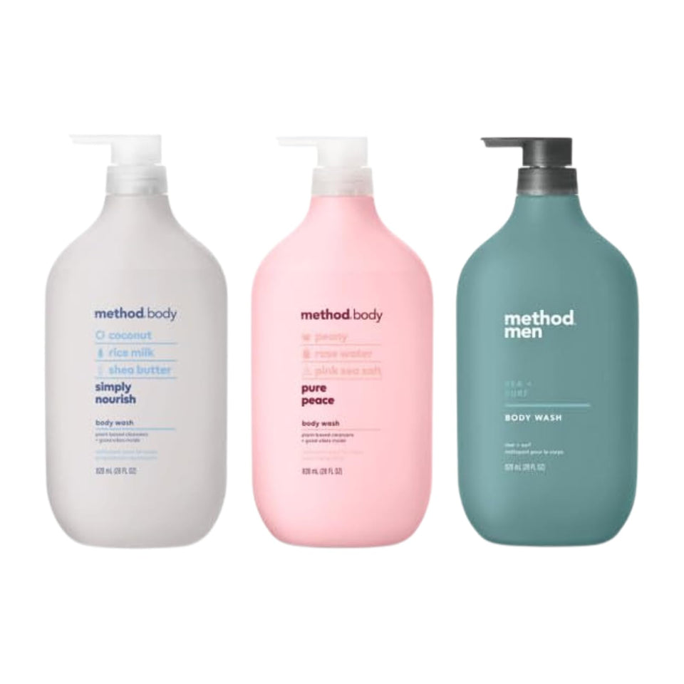 Method Body Wash Sampler Trio on display for versatile daily cleansing.