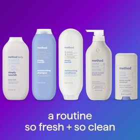 Method Simply Nourish cruelty-free logo indicating animal-friendly testing