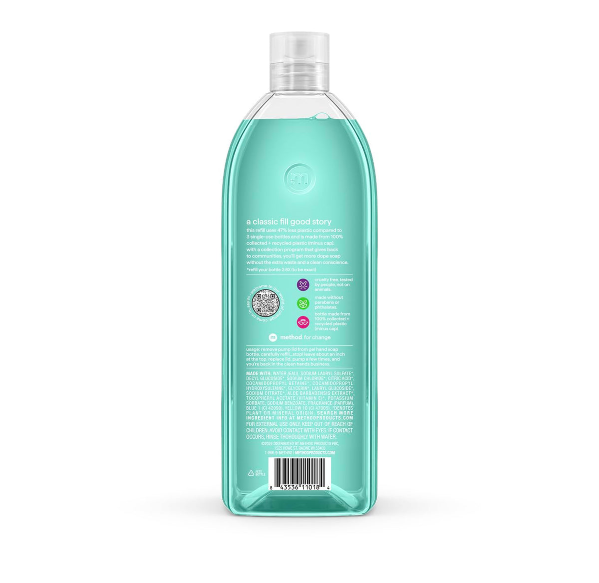 Duo-pack display showing Pink Grapefruit and Waterfall refills for Method soap