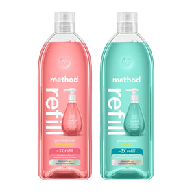Method pink grapefruit refill bottle ready for use with a bright citrus scent and easy pour