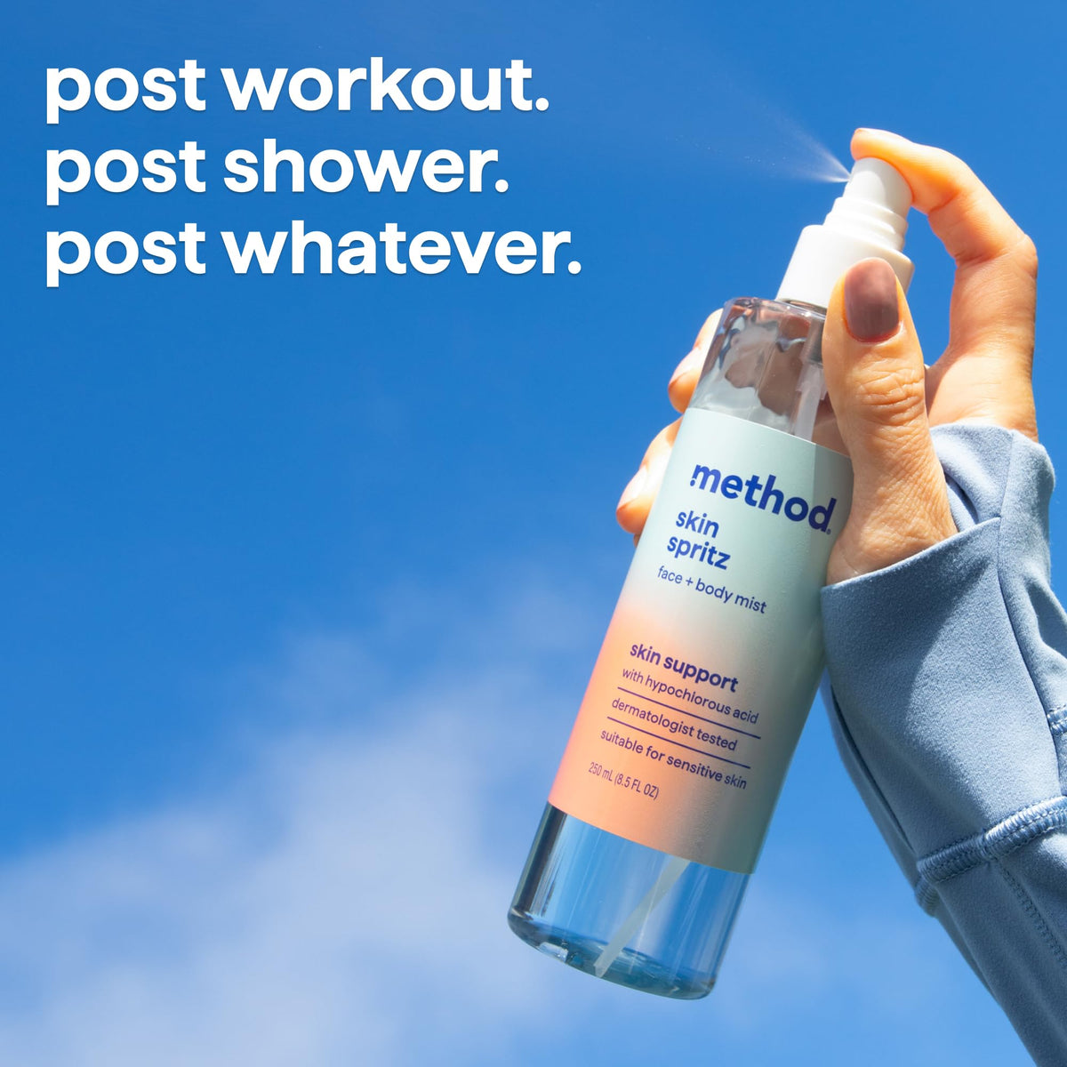 Method Hypochlorous Skin Spritz supports daily use without drying