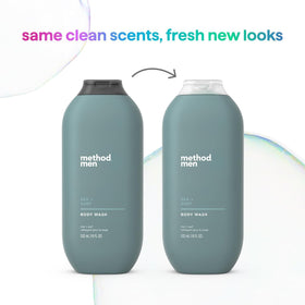 Method Men Body Wash Sea and Surf waves graphic conveying nautical freshness.