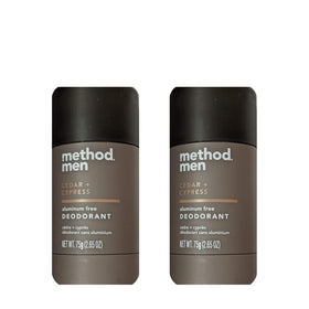 Method Men Cedar and Cypress deodorant stick close up highlighting clean formula for daily use