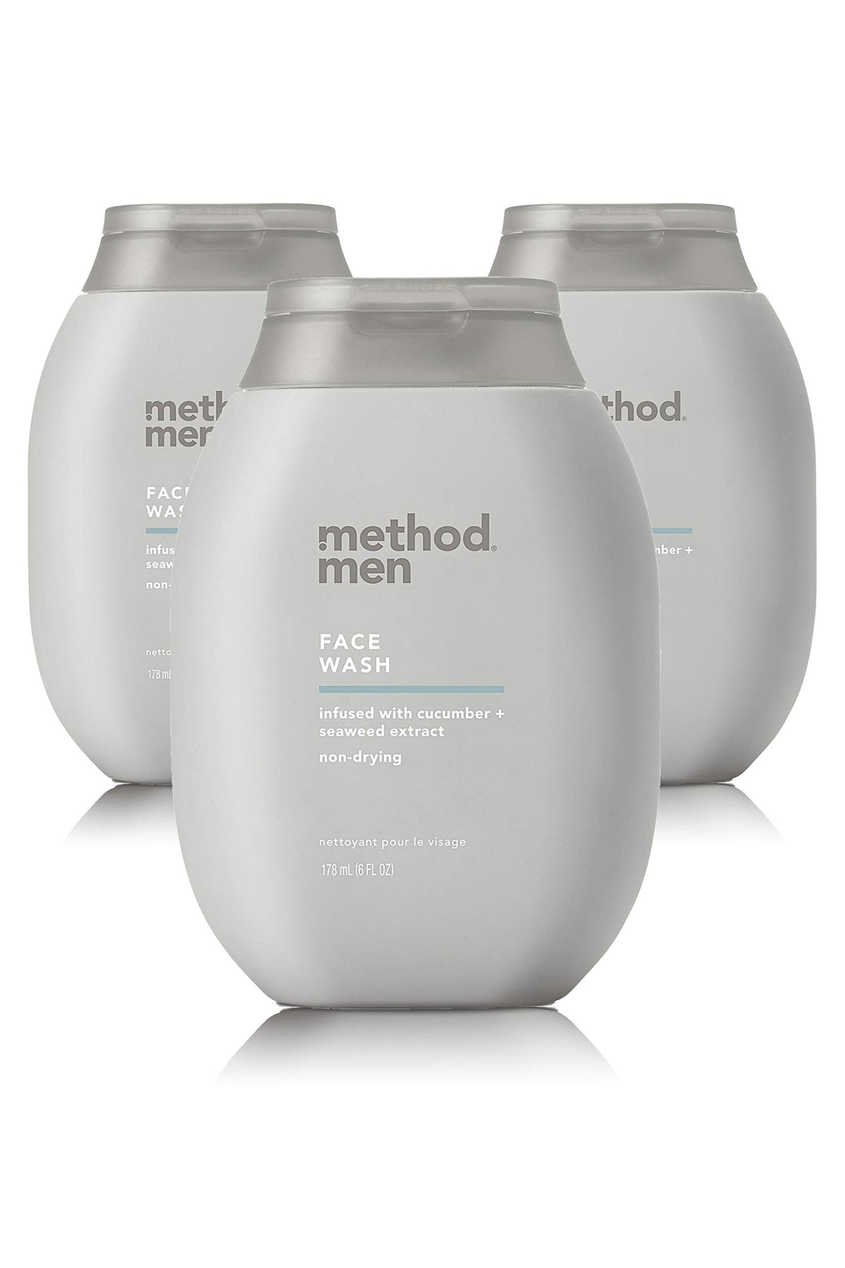 Method Men Face Wash Sea + Surf three 3-ounce bottles in a 3-pack for daily use