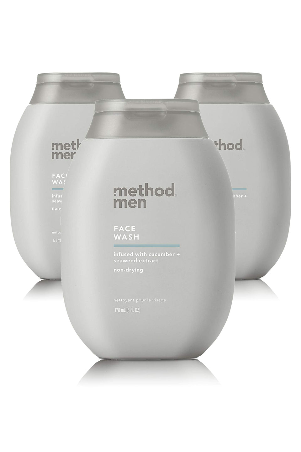 Method Men Face Wash Sea + Surf three 3-ounce bottles in a 3-pack for daily use