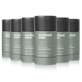 Method Mens Juniper Sage deodorant stick front view six-pack convenience