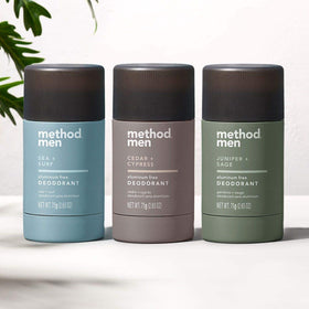 Method Mens Juniper Sage deodorant six-pack shot ready for daily use