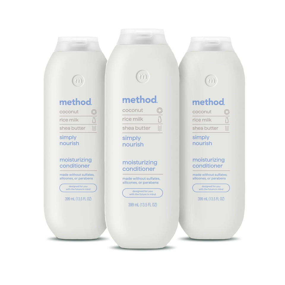 Method Simply Nourish Moisturizing Conditioner hydrates dry hair for silky feel