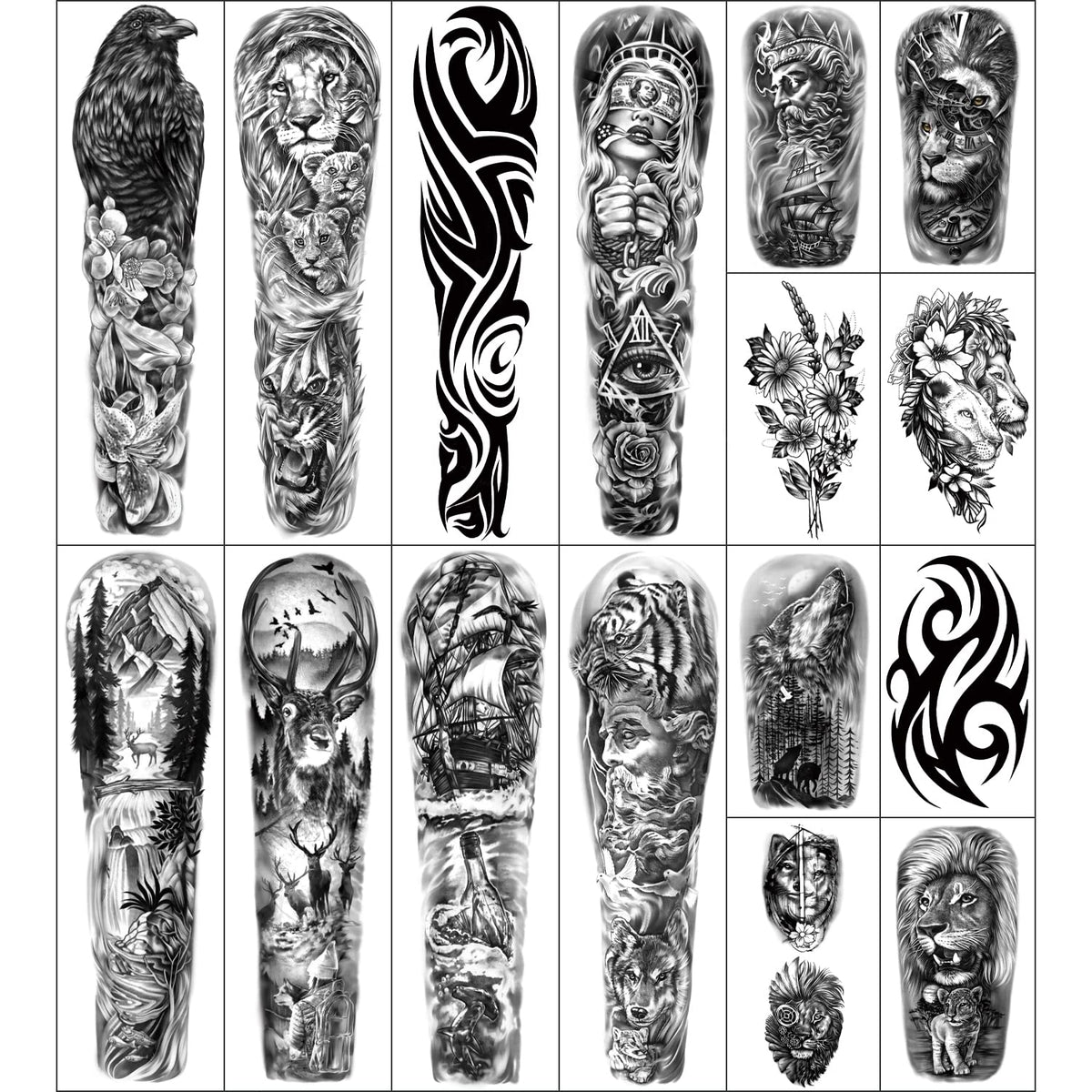 Metuu animal-patterns tattoo set for versatile placements and parties.