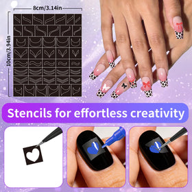 Metuu decorative stencils with hearts, flowers, and stars for easy patterns.
