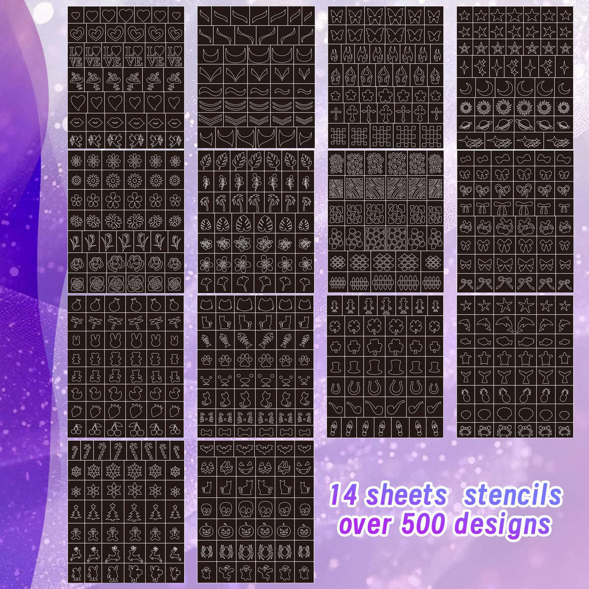Metuu kit contents include markers, stencils, and guides for creativity.