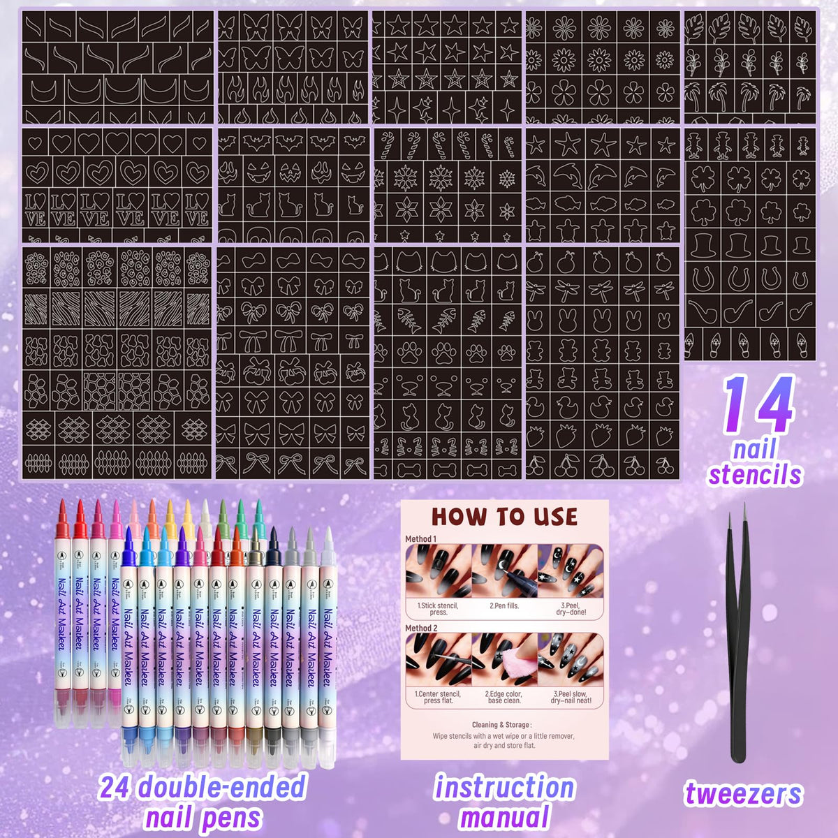 Metuu metallic nail shades add shiny accents for a professional look.