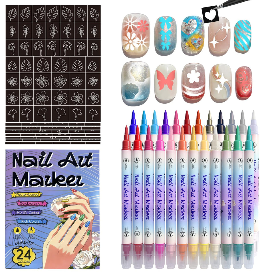 Metuu nail art markers in 24 colors for versatile home design.