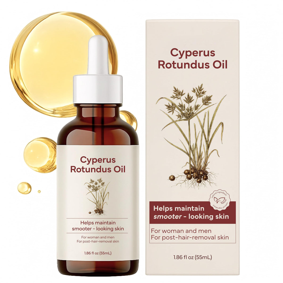 Metyou Cyperus Rotundus Oil bottle shows product ready for post-removal use