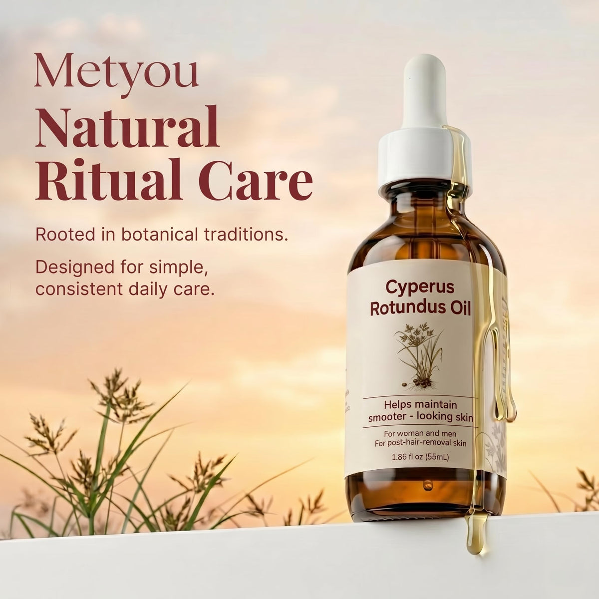 Metyou Cyperus Rotundus Oil 55 mL bottle for daily routine