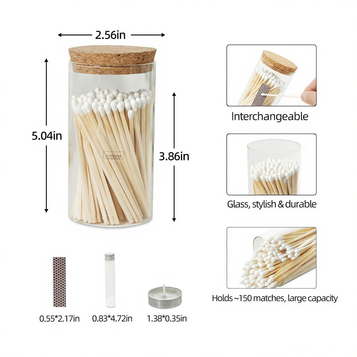 Meya Luxury 10 candles gift pack paired with colored matches for coordinated gifting.