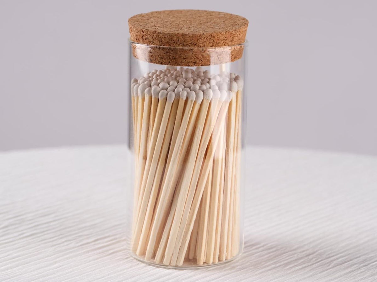 Meya Luxury oven-dried pine matches burn cleanly with minimal residue.