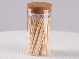 Meya Luxury oven-dried pine matches burn cleanly with minimal residue.