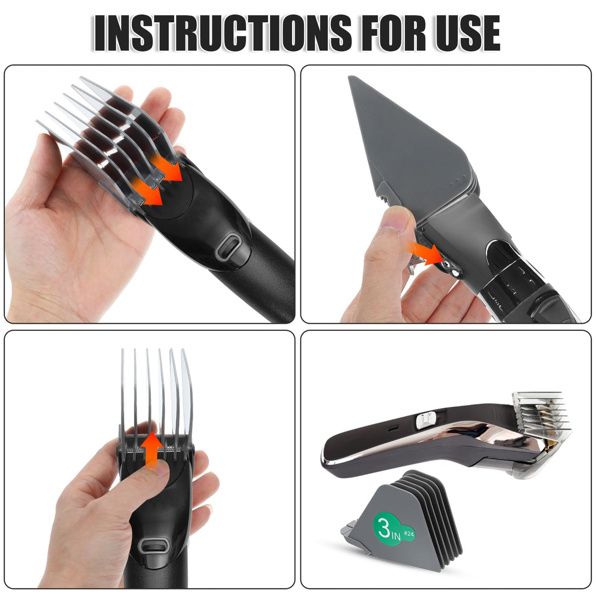 Meyeyaia clipper guards 2.5-inch for efficient home trimming
