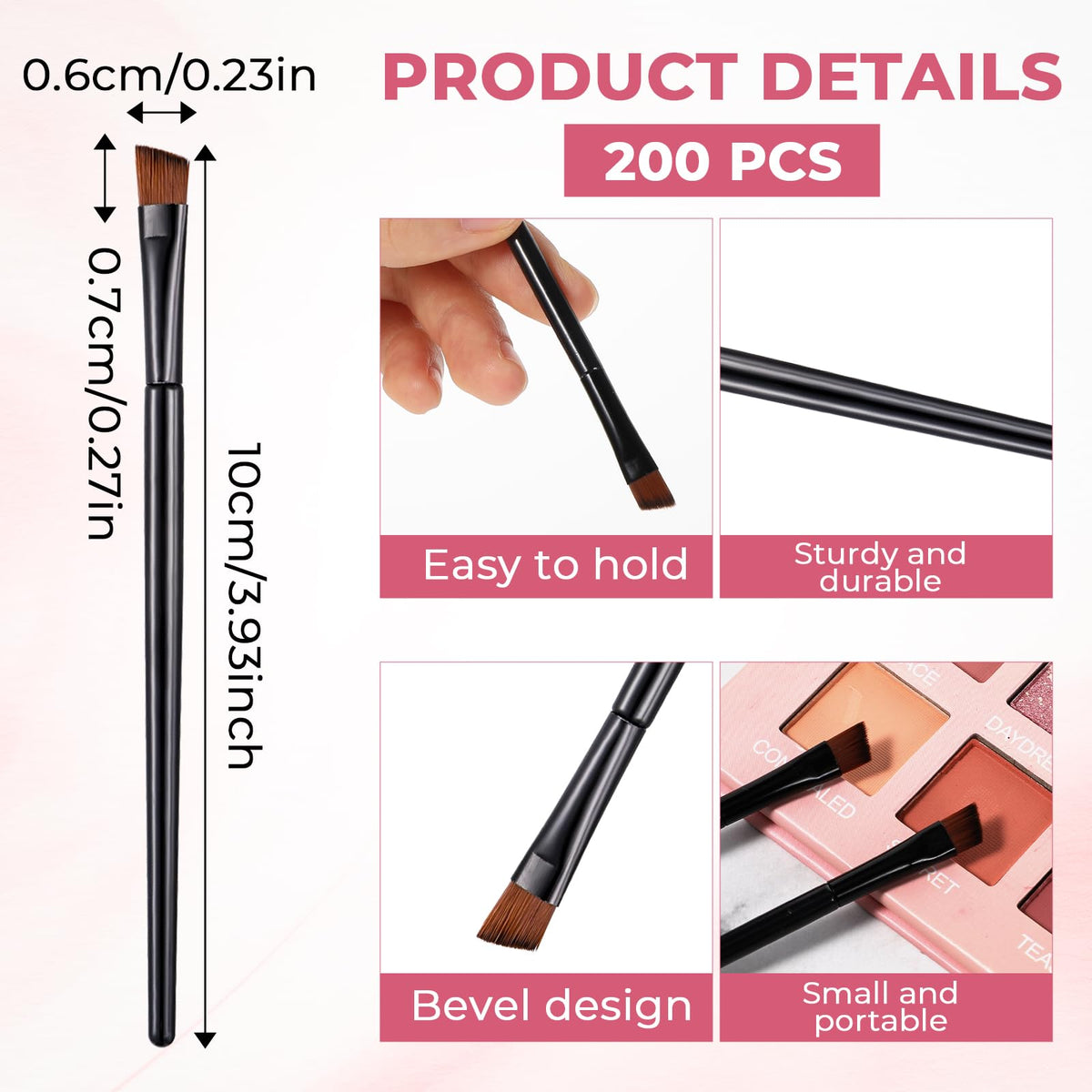 Meyeyaia disposable angled eyebrow brush angled head close-up for precise brow filling