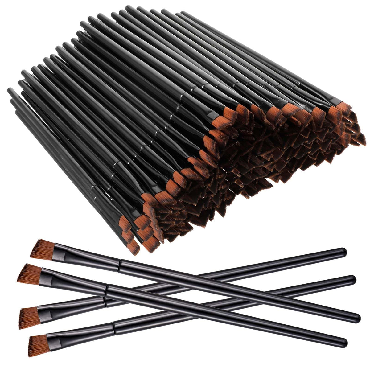 Meyeyaia disposable angled eyebrow brush package top view for hygienic makeup application