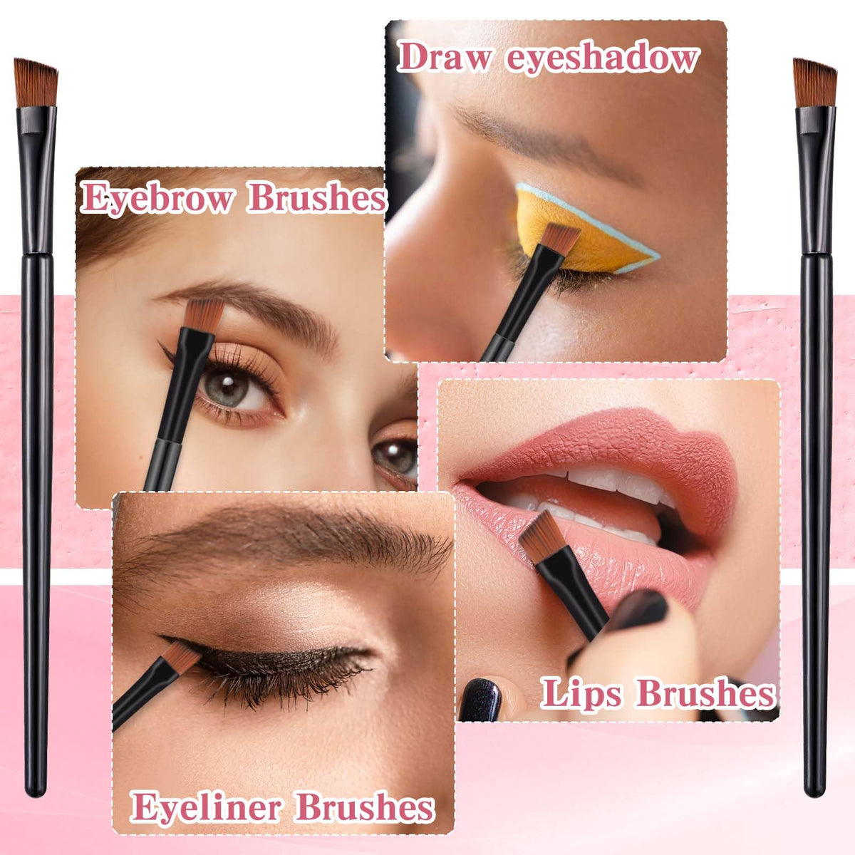 Meyeyaia disposable angled eyebrow brush professional-use in salons and studios