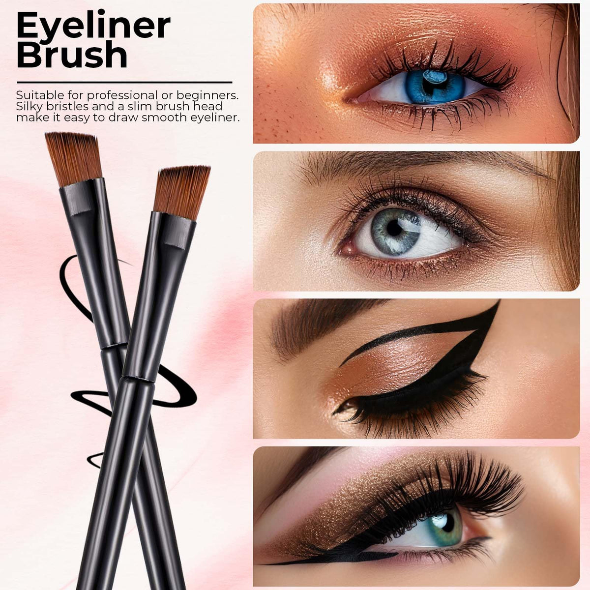 Meyeyaia disposable angled eyebrow brush soft nylon bristles for gentle application