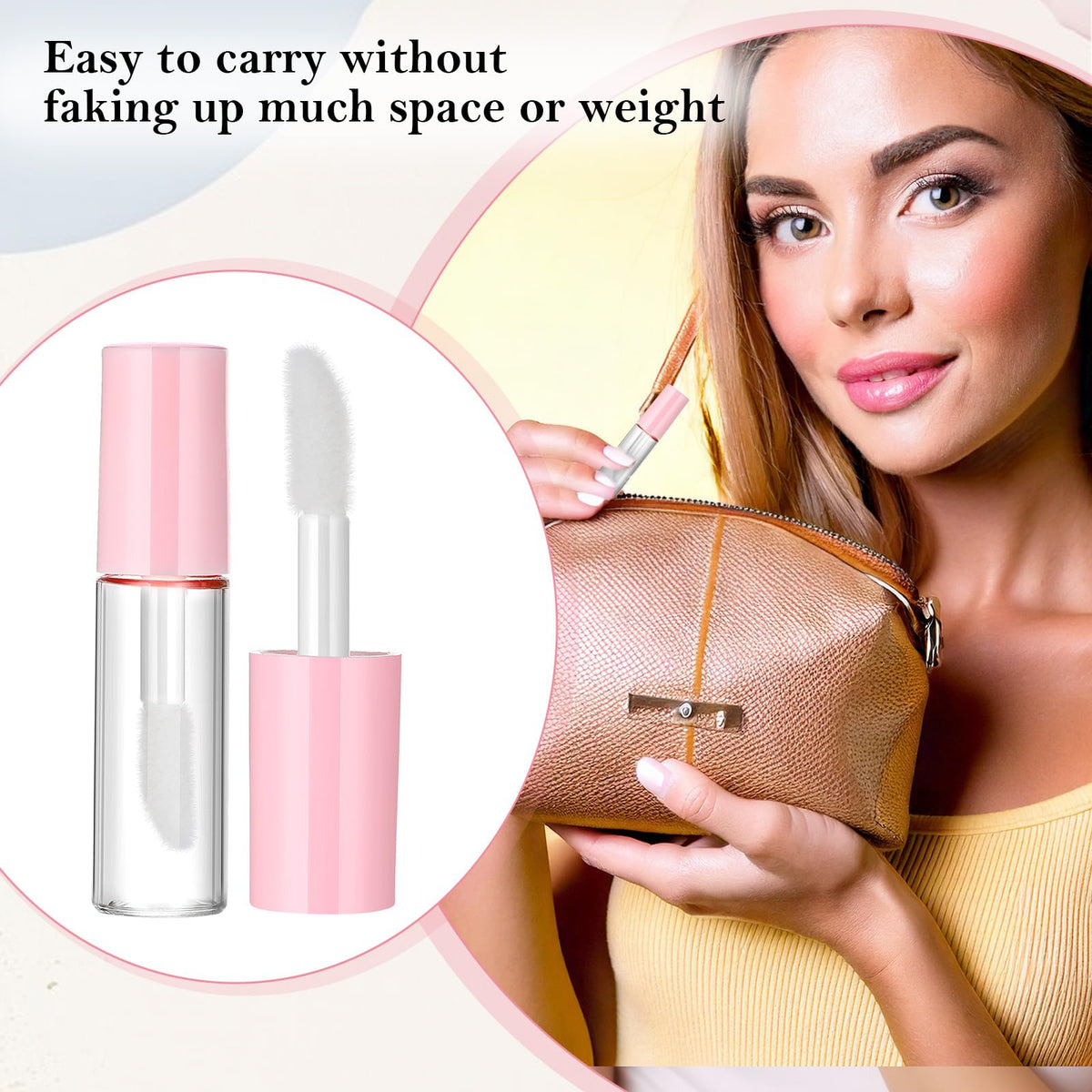 Meyeyaia compact lip gloss tubes are pocket-friendly for on-the-go use.