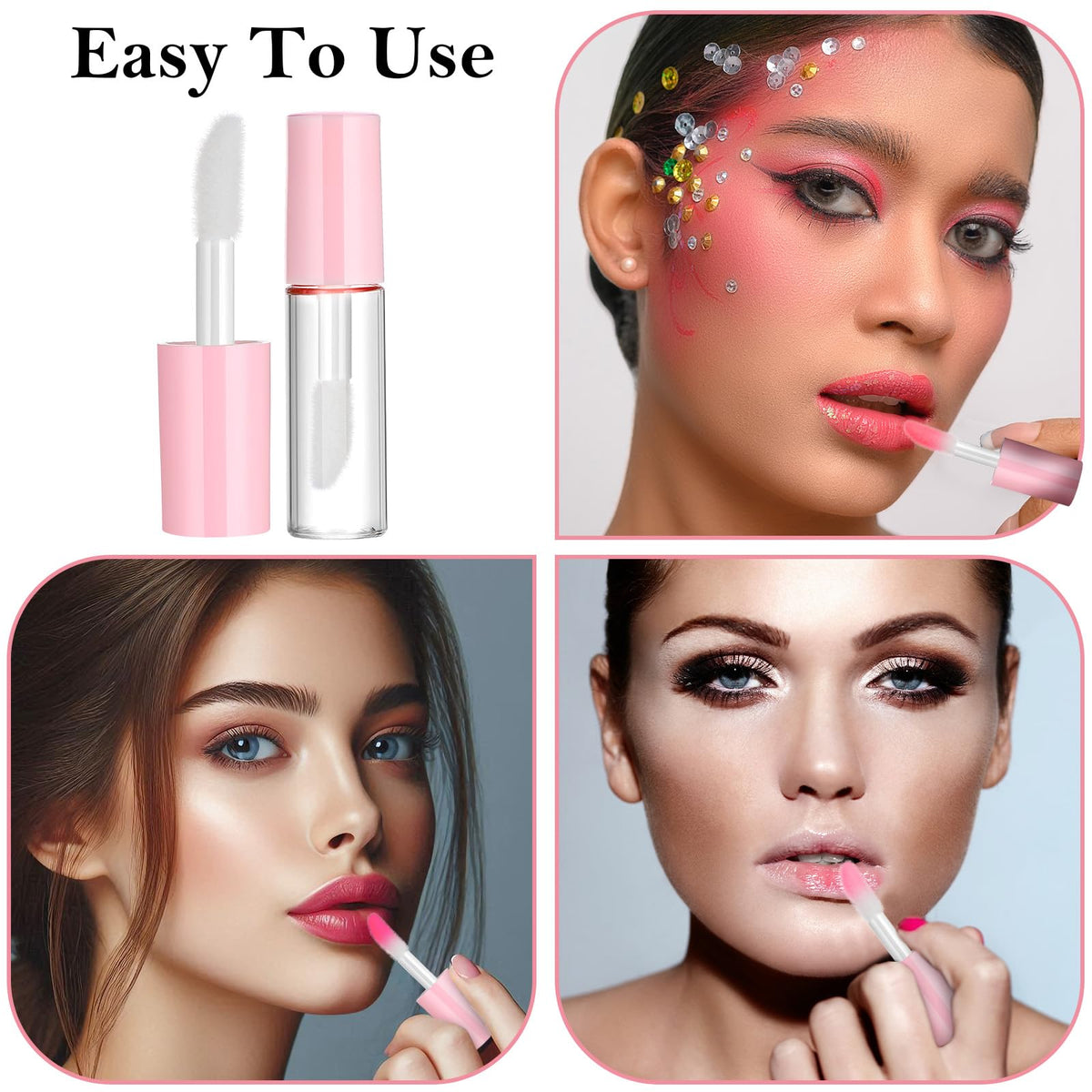 Meyeyaia transparent lip gloss tubes show liquid clearly for quick color marking.