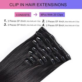MEYOFUN double-weft clip-in system adds durability and reduces shedding during wear.