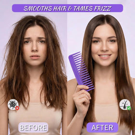 Mezchi wide-tooth design glides through curls and waves with minimal tugging.