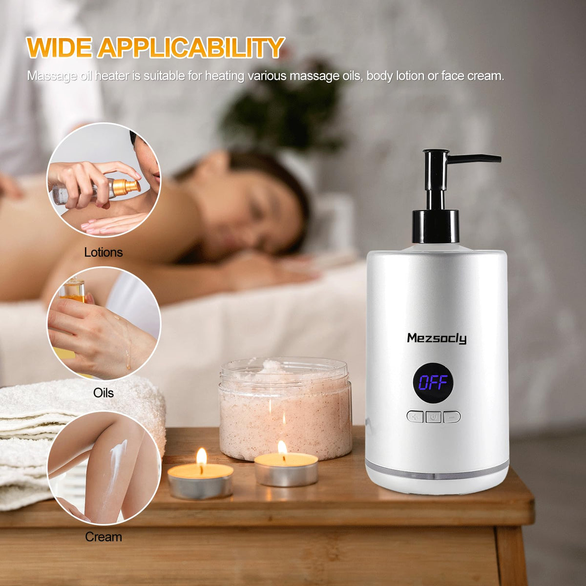 Mezsocly oil warmer 360-degree heating delivers even warmth.