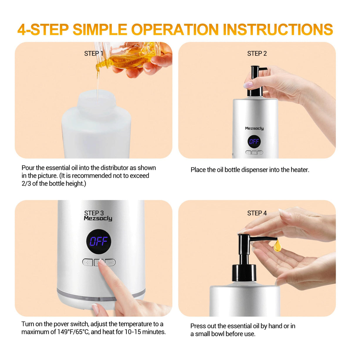 Mezsocly oil warmer ambient light off creates a distraction-free ambiance.