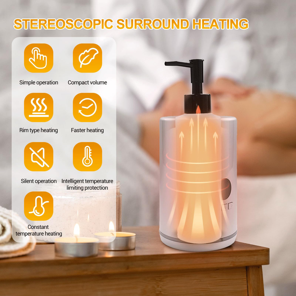 Mezsocly oil warmer temperature control maintains consistent heat.