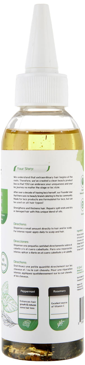 Close-up of peppermint and rosemary ingredients in MFL Locs Growth Serum