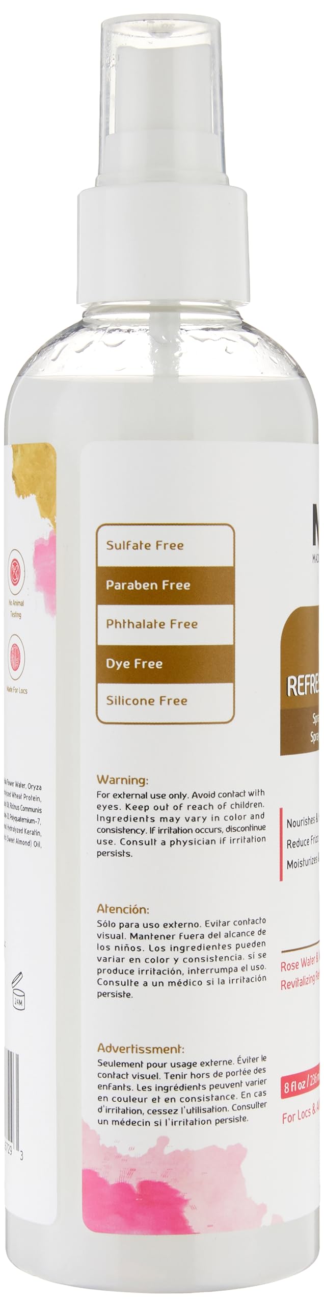 MFL Made For Locs Rose Water Refresher Scent Cherry Blossom creates a refreshing aroma during daily use.