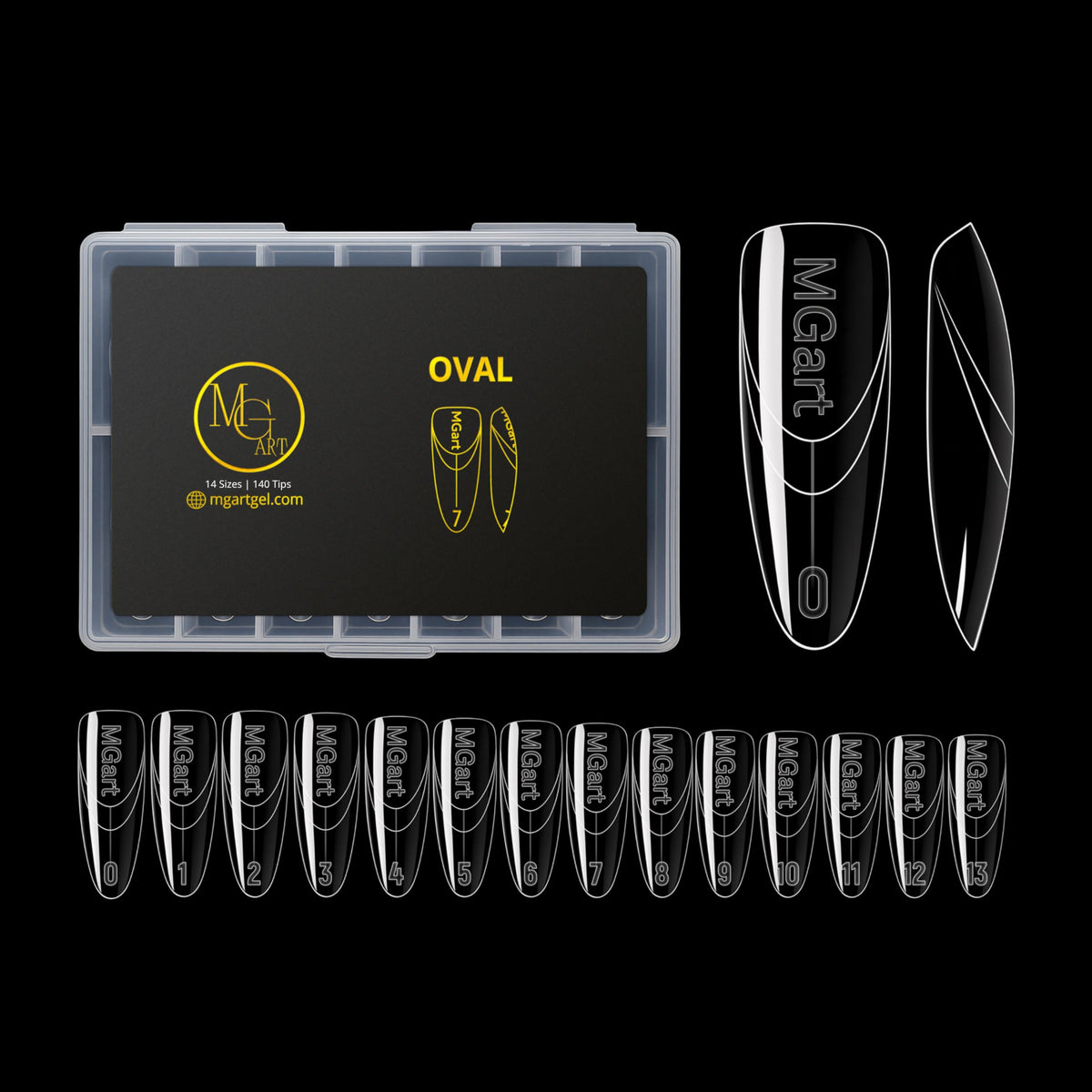 MGART Dual Forms oval packaging, ideal for precise gel extensions