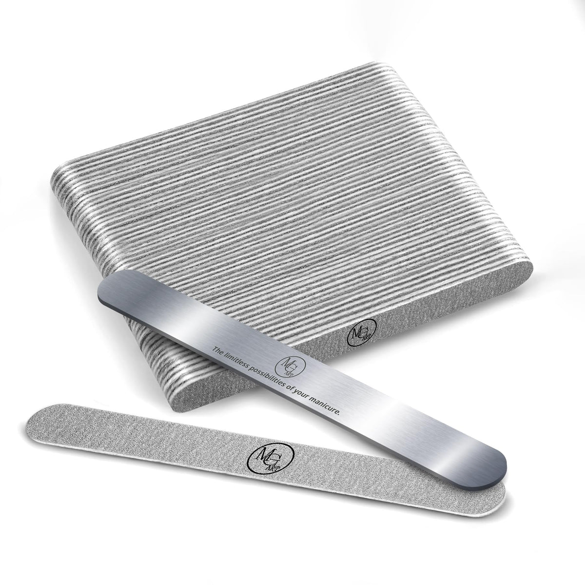 MGart nail file 180 grit in use for smooth shaping and precise edges.