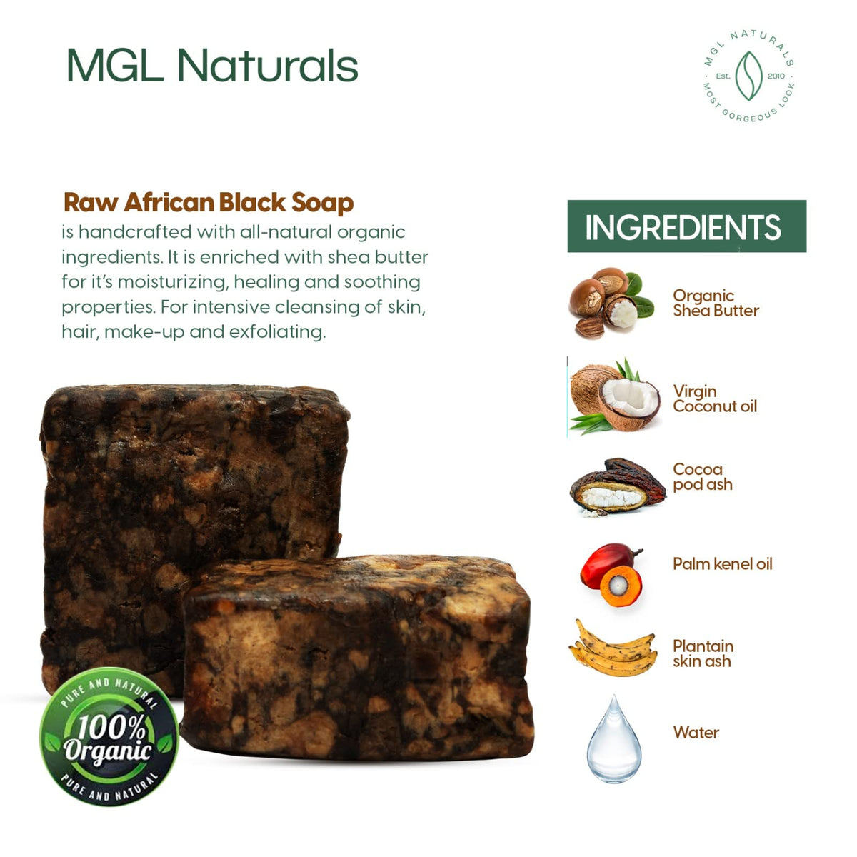 Body cleansing with lather from MGL Naturals soap.