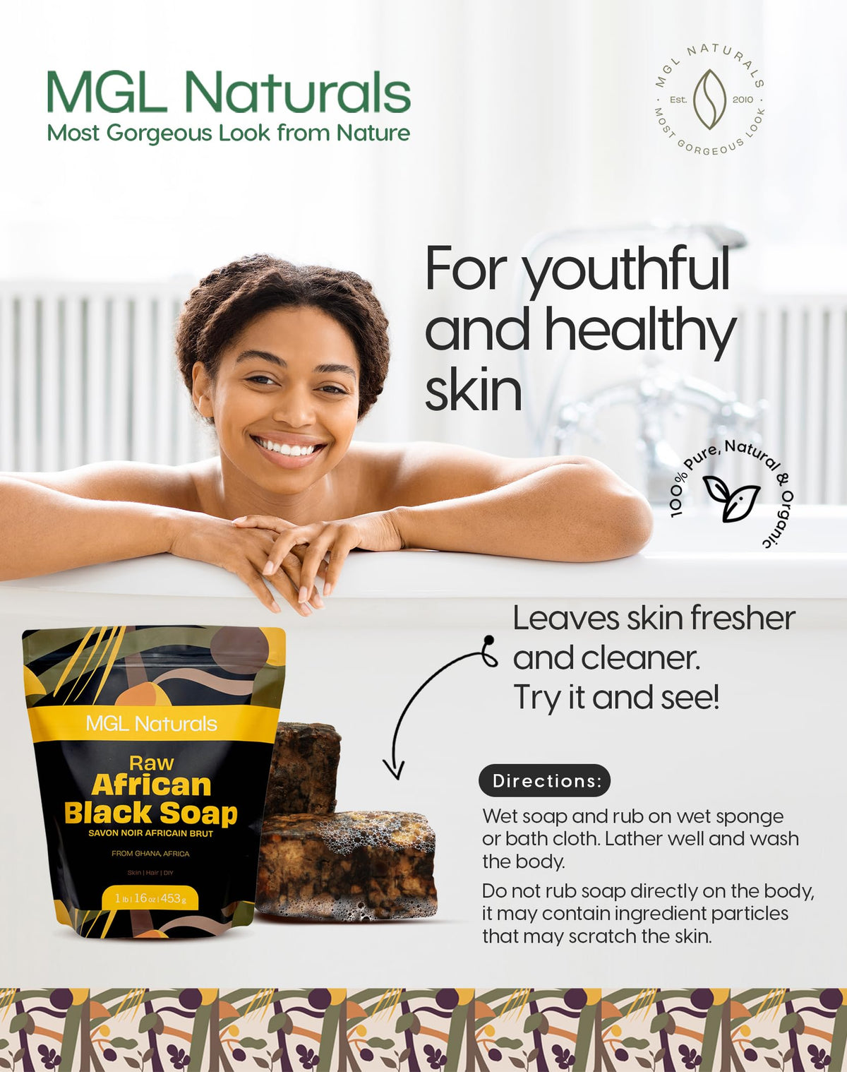 Face-wash application using MGL Naturals soap for clean skin.