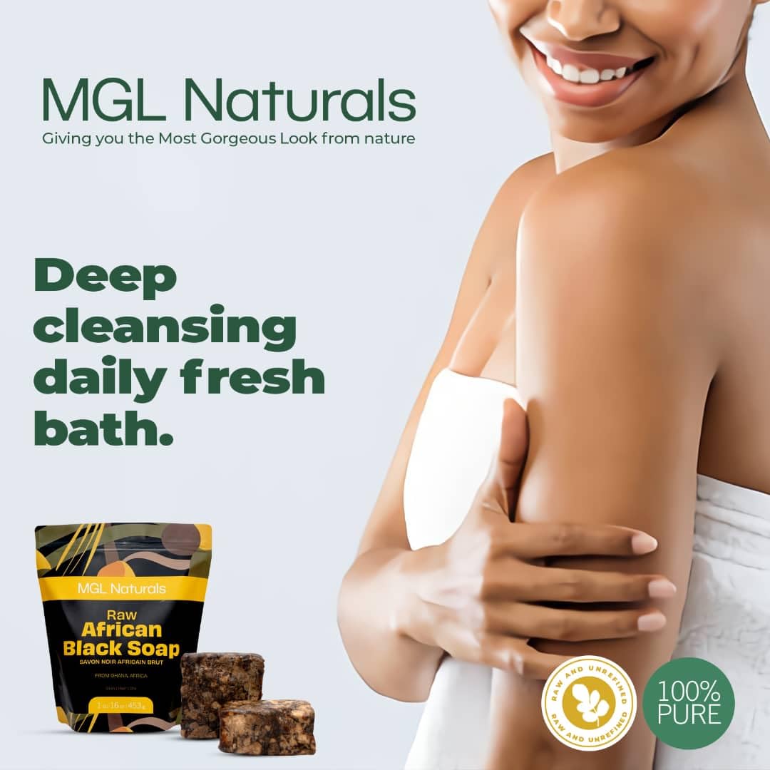 Hair detangling with MGL Naturals African Black Soap.
