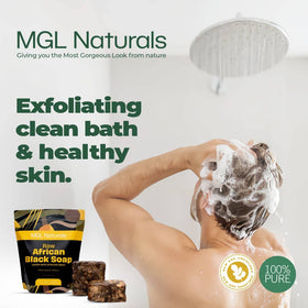 Organic sourcing in Ghana highlighted for MGL Naturals soap.
