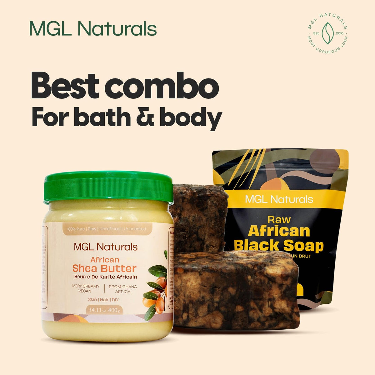 Beard and hair application with MGL Naturals Shea Butter for shine